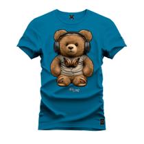 Camiseta Premium Malha Confortável Estampada Urso De Fone - Nexstar