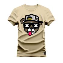 Camiseta Premium Nexstar Varias Cores Pluz Size Tamanho Especial Urso Boné Bolado