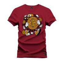 Camiseta Premium T-Shirt Algodão Estampada Unissex Bit Coin Bolado