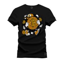 Camiseta Premium T-Shirt Algodão Estampada Unissex Bit Coin Bolado