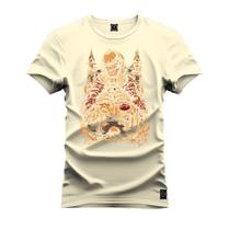 Camiseta Premium T-Shirt Algodão Estampada Unissex Castel Caveira