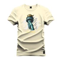 Camiseta Premium T-Shirt Algodão Estampada Unissex Estatua Nyc - Nexstar
