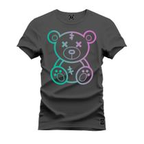 Camiseta Premium T-Shirt Algodão Estampada Unissex Neon Urso