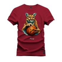 Camiseta Premium T-Shirt Algodão Estampada Unissex Onça Basquete