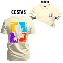 Camiseta Premium T-Shirt Algodão Estampada Unissex Urso 4 Cores Frente e Costas