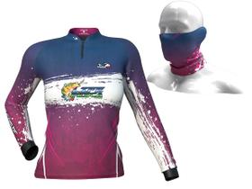 Camiseta Presa Viva Feminina Proteção Solar Uv + Bandana - LIFE PESCA