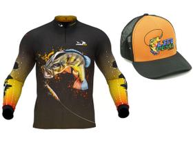 Camiseta Presa Viva Proteção Solar Uv - Paca + Boné