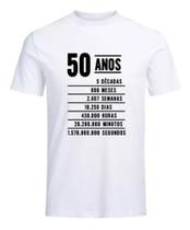 Camiseta Presente Aniversário 50 Anos Camisa Masculina 50tão