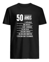 Camiseta Presente Aniversário 50 Anos Camisa Masculina 50tão