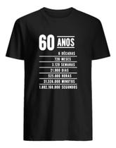 Camiseta Presente Aniversario Personalizada Idade Algodão Unissex - JK