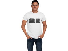 Camiseta Presente de Dia dos Pais Tal pai Tal Filho Ctrl C Ctrl V Branca