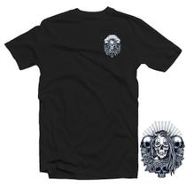 Camiseta Preta Adulto Gangster Gansgsta Skull Style 100% Algodão Penteado Premium 30:1 Mod.05
