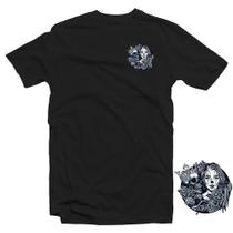 Camiseta Preta Adulto Gangster Gansgsta Skull Style 100% Algodão Penteado Premium 30:1 Mod.06