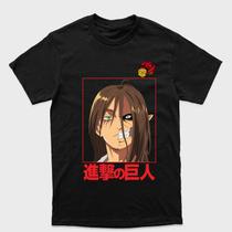 Camiseta preta Attack on Titan Eren Yaeger Metade Titan Tamanho:PTecido:100% Algodão Camiseta preta Attack on Titan Eren Yaeger Metade Titan Tamanho:PTecido:100% Algodão