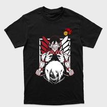 Camiseta preta Attack on Titan Titan Mikasa e Eren Asas da liberdade Tamanho:G6Tecido:100% Algodão