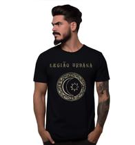 Camiseta Preta Banda Legião Urbana Sol Lua Disco V Renato Russo Bomber Rock