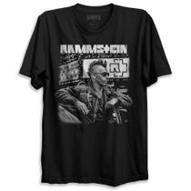 Camiseta Preta Banda Rammstein Bomber Rock Metal