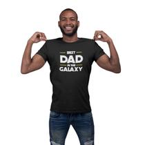 Camiseta Preta Best Dad In The Galaxy Premium Manga curta