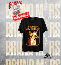 Camiseta Preta Bruno Mars Live In Brasil Tour - Bomber