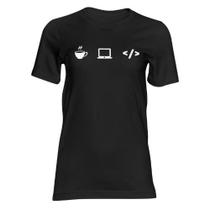 Camiseta Preta Camisa Masculina Icones TI informática 100% algodão Premium