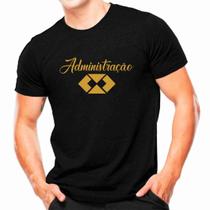 Camiseta Preta com Dourado Profissões - Administração -Faculdade - Koupes