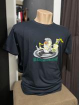 Camiseta preta com estampas, G