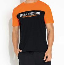 Camiseta Preta com Pala e Estampa - P