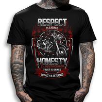 Camiseta Preta Custom Respect Honesty Is Earned Trust Is Gained No Remorse Camiseta Preta Custom Respect Honesty Is Earned Trust Is Gained No Remorse