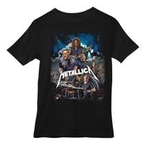 Camiseta Preta De Rock Banda Metallica Camisa Estampada Dtf Camiseta Preta De Rock Banda Metallica Camisa Estampada Dtf