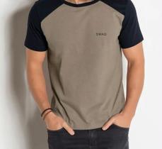 Camiseta Preta e Marrom com Cava - PP