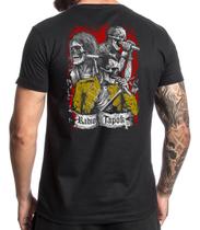 Camiseta Preta Esqueletos Musicais Nostalgia Rock Clássico Camiseta Preta Esqueletos Musicais Nostalgia Rock Clássico