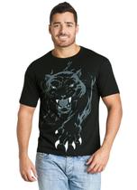 Camiseta Preta Estampa Onça Manga Curta. Camiseta Preta Estampa Onça Manga Curta.