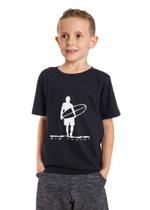 Camiseta Preta Estampa Surf Infantil Menino