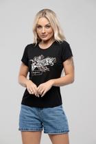 Camiseta - Preta Estampada