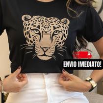 Camiseta Preta Feminina com Estampa Onça Selvagem” Atitude e Conforto Tamanho:M Camiseta Preta Feminina com Estampa Onça Selvagem” Atitude e Conforto Tamanho:M