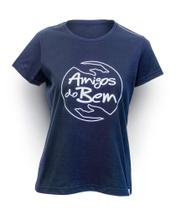 Camiseta Preta Feminina Logo Amigos do Bem