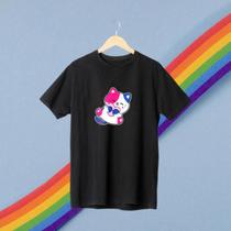 Camiseta Preta Gato Bissexual - ORGULHO - LGBT - Loja Áurea