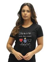 Camiseta Preta Livrai-me do Mal Amado, Olhado, Humorado M11