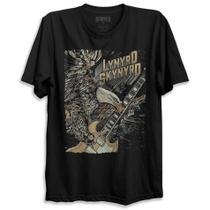 Camiseta Preta Lynyrd Skynyrd Free Bird Bomber Southern Rock