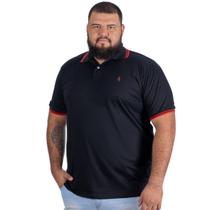 Camiseta Preta Masculina Plus Size Polo Adulto Camisa 100% Algodão