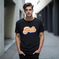 Camiseta Preta Pride - ORGULHO - LGBT - Unissex