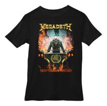 Camiseta Preta Rock Banda Megadeth New World Order Roqueiro