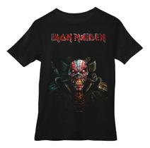 Camiseta Preta Rock Iron Maiden Camisa Roqueiro Estampada