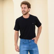 Camiseta Preta Sem Estampa Lisa Masculina De Gola Redonda