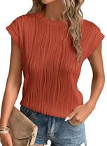 Camiseta PRETTYGARDEN Primavera-Verano 2025 Rojo Ladrillo M Camiseta PRETTYGARDEN Primavera-Verano 2025 Rojo Ladrillo M