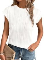 Camiseta PRETTYGARDEN Primavera Verão 2025 Branca Manga Curta XXL Camiseta PRETTYGARDEN Primavera Verão 2025 Branca Manga Curta XXL