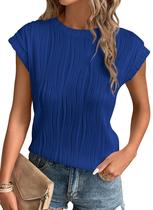 Camiseta PRETTYGARDEN Primavera Verão 2025 Manga Curta Azul Royal XL Camiseta PRETTYGARDEN Primavera Verão 2025 Manga Curta Azul Royal XL