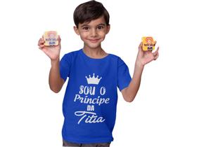 Camiseta Príncipe da Titia Dinda Sobrinho Azul Royal Camiseta Príncipe da Titia Dinda Sobrinho Azul Royal
