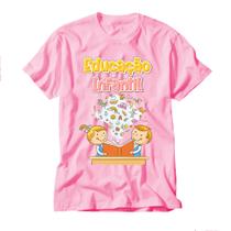 Camiseta Professores Educação Infantil Camisa Rosa Claro