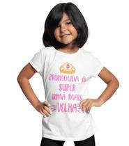 Camiseta Promovida a Super Irmã Mais Velha Infantil Branca - Del France